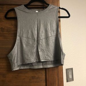 Lululemon silver cropped muscle tank
